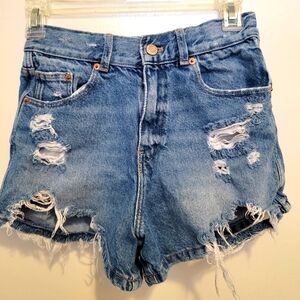 Zara Girls Juniors Distressed Jean Shorts Size 13-14